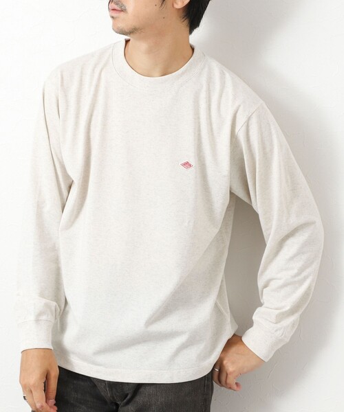 DANTON（ダントン）の「【DANTON/ダントン】DT-C0200 LONG SLEEVE T-SHIRT 25AW（Tシャツ/カットソー・メンズ・キナリ/グレイッシュベージュ/ブラック/オフホワイト・S/M/L/XL）」の2枚目の写真