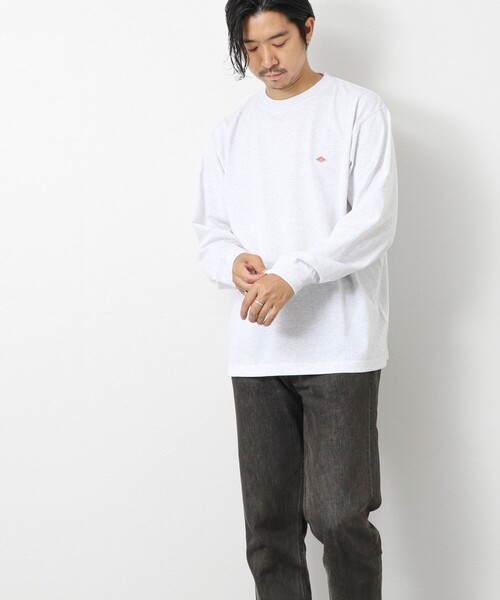 DANTON（ダントン）の「【DANTON/ダントン】DT-C0200 LONG SLEEVE T-SHIRT 25AW（Tシャツ/カットソー・メンズ・キナリ/グレイッシュベージュ/ブラック/オフホワイト・S/M/L/XL）」の7枚目の写真
