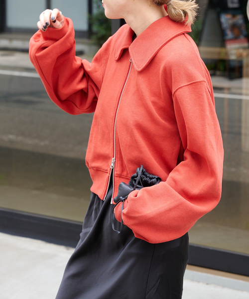 OUTDOOR PRODUCTS(アウトドアプロダクツ)の「アゼニットライクフルジップカーデ(カーディガン/ボレロ・レディース・パープル/ラスタ/ナチュラル/スカイブルー/ブラック・FREE)」の16枚目の写真