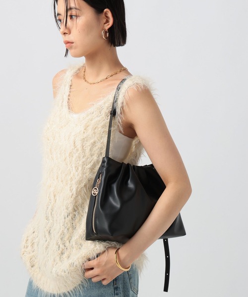 BAYFLOW（ベイフロー）の「2WAYギャザーバッグ（ハンドバッグ・レディース・キャメル/ブラック・FREE）」の8枚目の写真