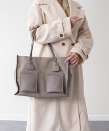 RIPANI | 【RIPANI】レザーハンドルスエードバッグ(Q56376)(ハンドバッグ)