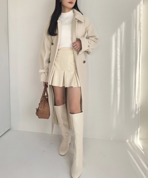 one after another NICE CLAUP(ワンアフターアナザーナイスクラップ)の「【今すぐお届け可能!ケープが取り外せる】2wayロングステンカラーコート(ステンカラーコート・レディース・チャコールグレー/ブラック/アイボリー/オートミール・MEDIUM/LARGE)」の12枚目の写真