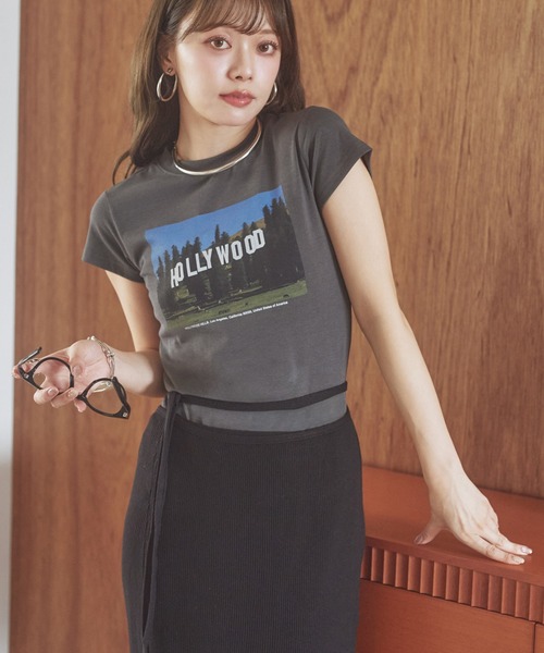 LAULEN(ローレン)の「holly wood photo print tee /ハリウッドフォトプリントT(Tシャツ/カットソー・レディース・グレー系2/グレー系1・FREE)」の5枚目の写真