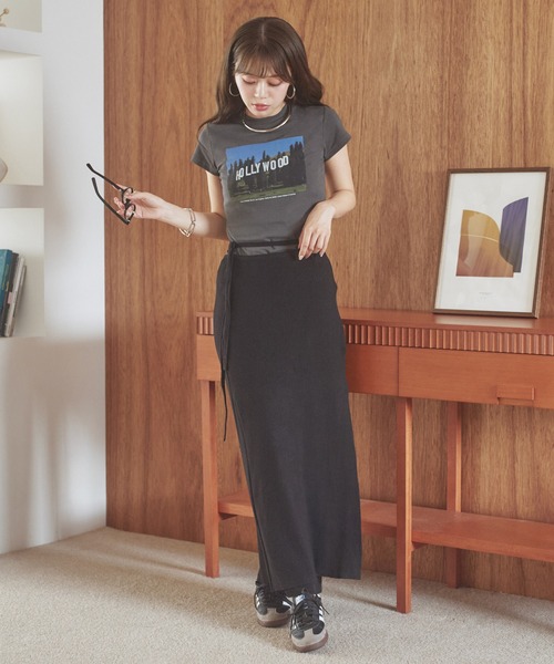 LAULEN(ローレン)の「holly wood photo print tee /ハリウッドフォトプリントT(Tシャツ/カットソー・レディース・グレー系2/グレー系1・FREE)」の9枚目の写真