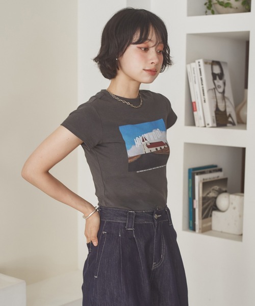 LAULEN(ローレン)の「holly wood photo print tee /ハリウッドフォトプリントT(Tシャツ/カットソー・レディース・グレー系2/グレー系1・FREE)」の12枚目の写真