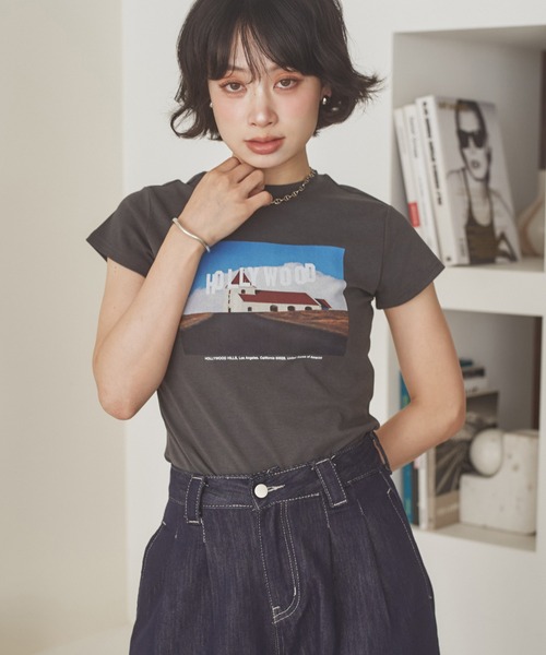 LAULEN(ローレン)の「holly wood photo print tee /ハリウッドフォトプリントT(Tシャツ/カットソー・レディース・グレー系2/グレー系1・FREE)」の13枚目の写真