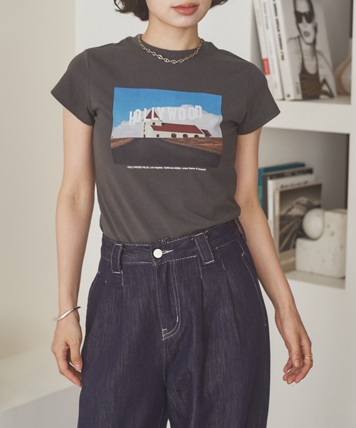 LAULEN(ローレン)の「holly wood photo print tee /ハリウッドフォトプリントT(Tシャツ/カットソー・レディース・グレー系2/グレー系1・FREE)」の16枚目の写真