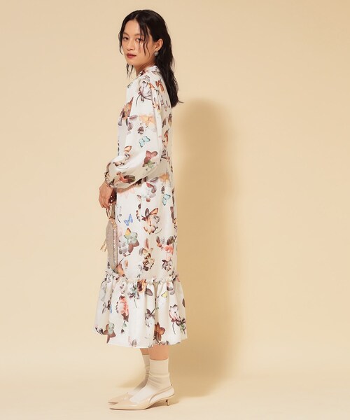 Sunauna（スーナウーナ）の「【COLLECTION LINE】チャイナ花柄ワンピース（ワンピース・レディース・ブラック系/ベージュ系その他4・38/40）」の5枚目の写真