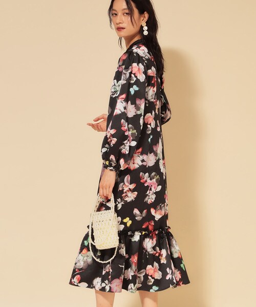 Sunauna（スーナウーナ）の「【COLLECTION LINE】チャイナ花柄ワンピース（ワンピース・レディース・ブラック系/ベージュ系その他4・38/40）」の21枚目の写真