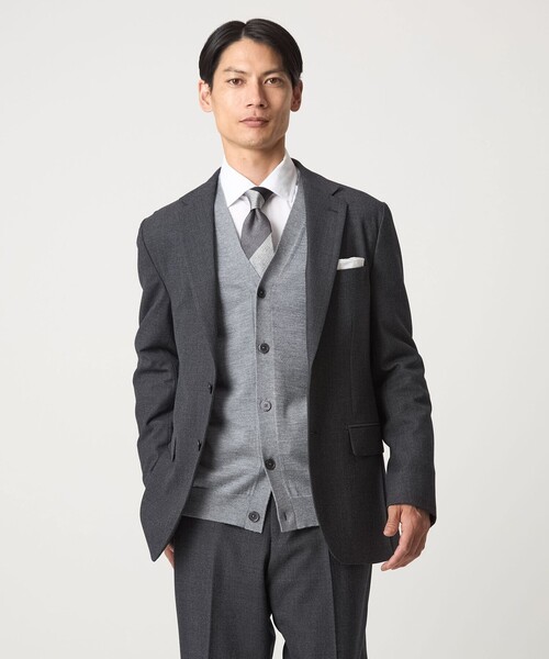 green label relaxing（グリーンレーベルリラクシング）の「Super 120's ハイゲージ ニット カーディガン（カーディガン/ボレロ・メンズ・ブラック/グレー・S/M/L/XL）」の7枚目の写真