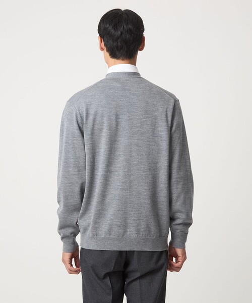 green label relaxing（グリーンレーベルリラクシング）の「Super 120's ハイゲージ ニット カーディガン（カーディガン/ボレロ・メンズ・ブラック/グレー・S/M/L/XL）」の3枚目の写真