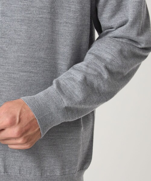 green label relaxing（グリーンレーベルリラクシング）の「Super 120's ハイゲージ ニット カーディガン（カーディガン/ボレロ・メンズ・ブラック/グレー・S/M/L/XL）」の11枚目の写真