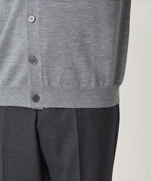 green label relaxing（グリーンレーベルリラクシング）の「Super 120's ハイゲージ ニット カーディガン（カーディガン/ボレロ・メンズ・ブラック/グレー・S/M/L/XL）」の10枚目の写真