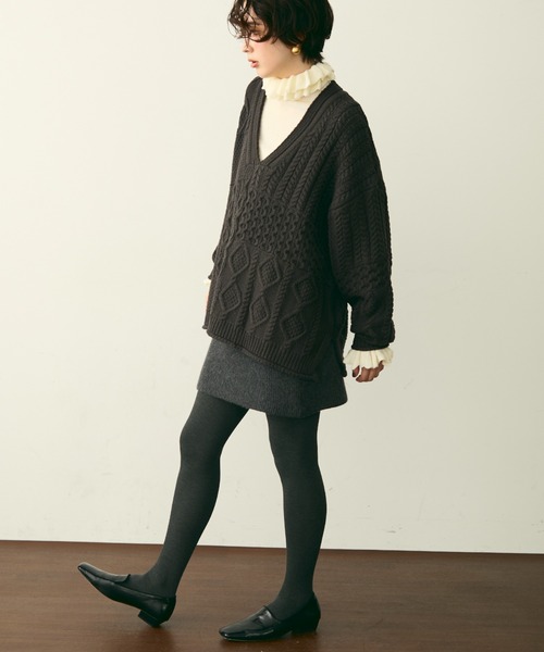 セール】バルキーケーブル編みニットプルオーバー（ニット/セーター