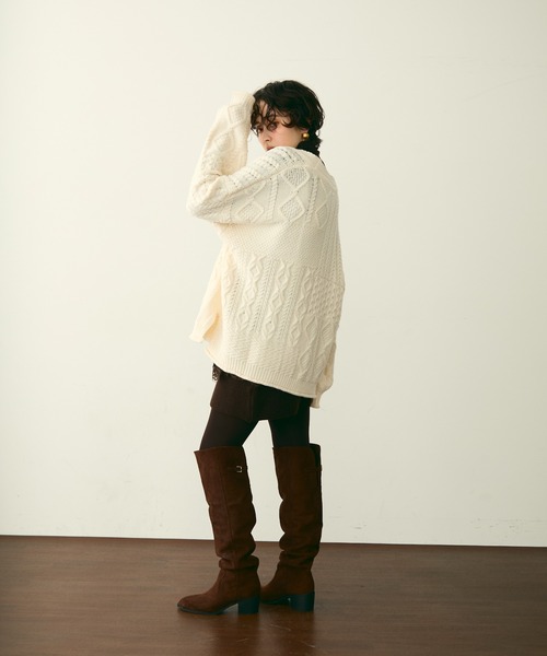セール】バルキーケーブル編みニットプルオーバー（ニット/セーター