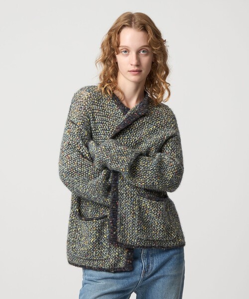 6(ROKU)＞ミックスニット カーディガン（カーディガン/ボレロ）｜6