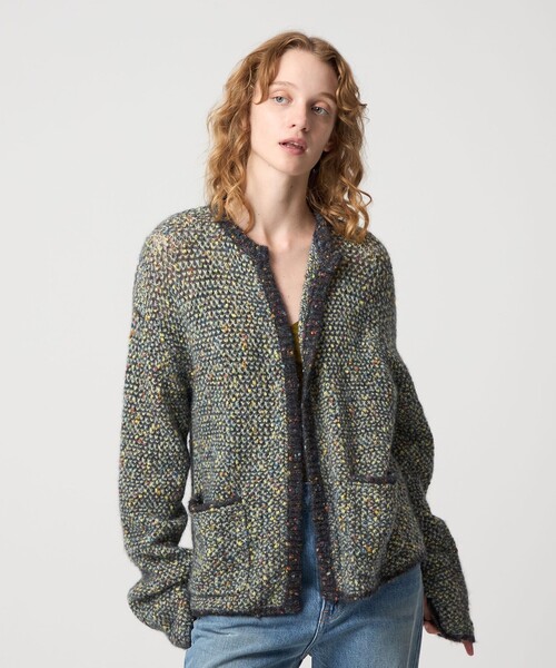 6(ROKU)＞ミックスニット カーディガン（カーディガン/ボレロ）｜6