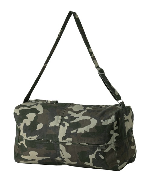 X-girl(エックスガール)の「DUFFLE BAG(ショルダーバッグ・レディース・カモフラージュ/ライトインディゴブルー・ONE SIZE)」の4枚目の写真