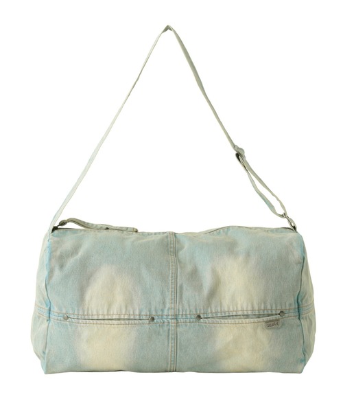 X-girl(エックスガール)の「DUFFLE BAG(ショルダーバッグ・レディース・カモフラージュ/ライトインディゴブルー・ONE SIZE)」の5枚目の写真
