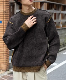 Hu0026M メンズ ブラウン系 セーター 無地 L ニット USA古着 90s 長袖 メンズのニット&frasl;セーター（ブラウン&frasl;茶色系・袖なし）ファッション通販