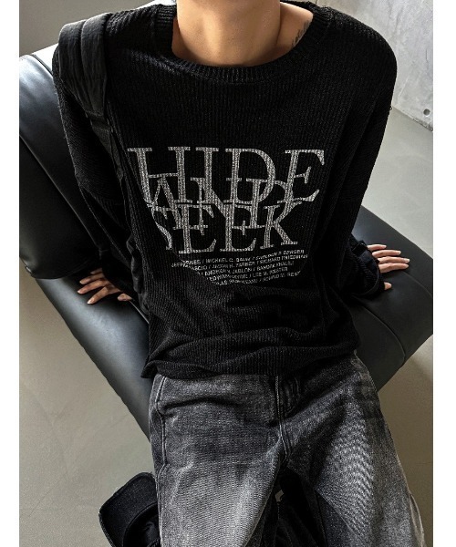 COSYHARU(コシハル)の「ドープレタリングニット長袖Tシャツ(Tシャツ/カットソー・メンズ・ブラック/アイボリー・FREE)」の17枚目の写真