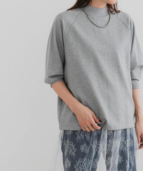 F by ROSSO（エフバイロッソ）の「F by ROSSO　モックネックポンチプルオーバー（Tシャツ/カットソー・レディース・グレー/ブラック・FREE）」の3枚目の写真