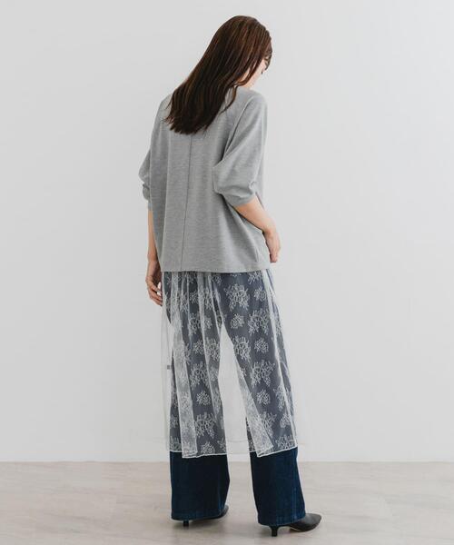 F by ROSSO（エフバイロッソ）の「F by ROSSO　モックネックポンチプルオーバー（Tシャツ/カットソー・レディース・グレー/ブラック・FREE）」の7枚目の写真