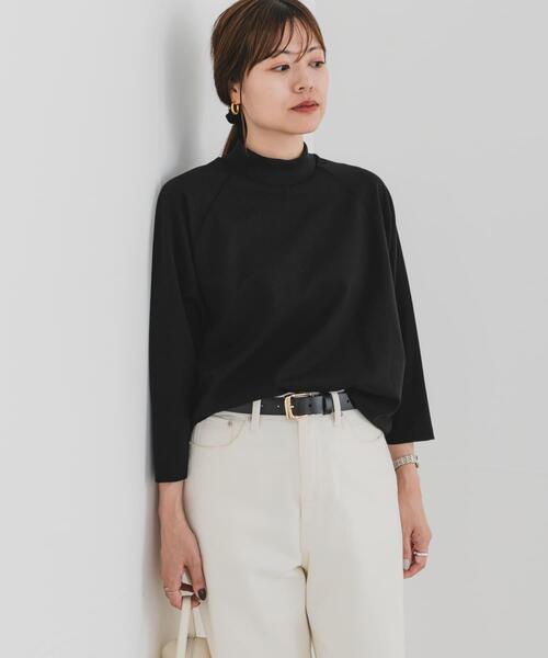 F by ROSSO（エフバイロッソ）の「F by ROSSO　モックネックポンチプルオーバー（Tシャツ/カットソー・レディース・グレー/ブラック・FREE）」の9枚目の写真