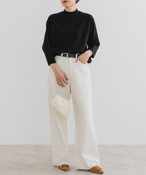 F by ROSSO（エフバイロッソ）の「F by ROSSO　モックネックポンチプルオーバー（Tシャツ/カットソー・レディース・グレー/ブラック・FREE）」の11枚目の写真