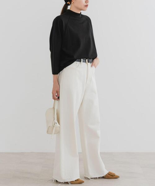 F by ROSSO（エフバイロッソ）の「F by ROSSO　モックネックポンチプルオーバー（Tシャツ/カットソー・レディース・グレー/ブラック・FREE）」の12枚目の写真