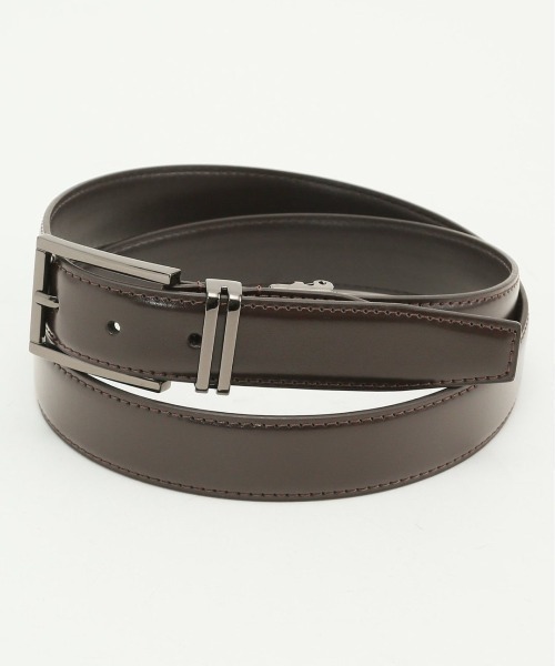 TAKA-Q(タカキュー)の「【ダブルサルカン 表牛革】タカキュー シングルピンベルト(ベルト・メンズ・ダークウッド/ブラック・FREE)」の1枚目の写真