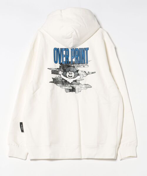 over print(オーバープリント)の「overprint/オーバープリント/Break Stuff Hoodie(パーカー・メンズ・ホワイト/グレー・M/L/XL)」の2枚目の写真