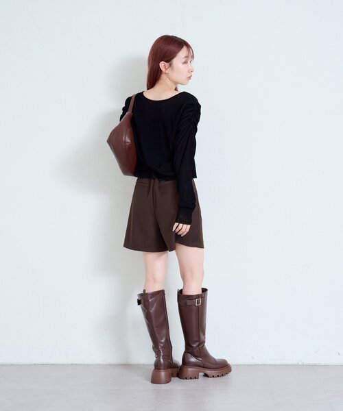 Kastane（カスタネ）の「【新色追加/6色展開/2サイズ展開】ストライプベロアフロッキー2wayカーディガン（カーディガン/ボレロ・レディース・アイボリー/カーキ/ブラック/ブラウン/ブラウン系その他/グレー・FREE/SMALL）」の19枚目の写真