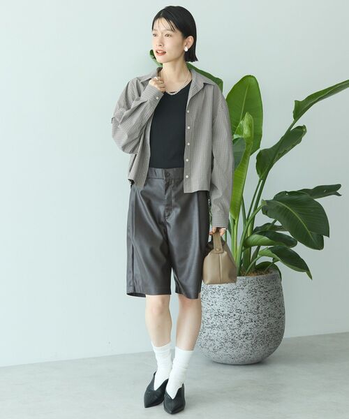 セール】フェイクレザーハーフパンツ（その他パンツ）｜AMERICAN