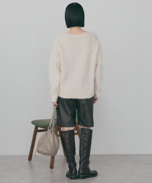 AMERICAN HOLIC（アメリカンホリック）の「フェイクレザーハーフパンツ（その他パンツ・レディース・ブラック/ブラウン・M/L）」の4枚目の写真