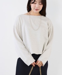 MICA&DEAL（マイカ＆ディール）の「ボートネックラメ裏毛プルオーバー（Tシャツ/カットソー）」