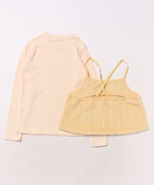 HAKKA KIDS(ハッカキッズ)の「シャギーキャミソールベスト付き長袖Tシャツ(Tシャツ/カットソー・キッズ・イエロー/サックスブルー・120cm/130cm)」の3枚目の写真