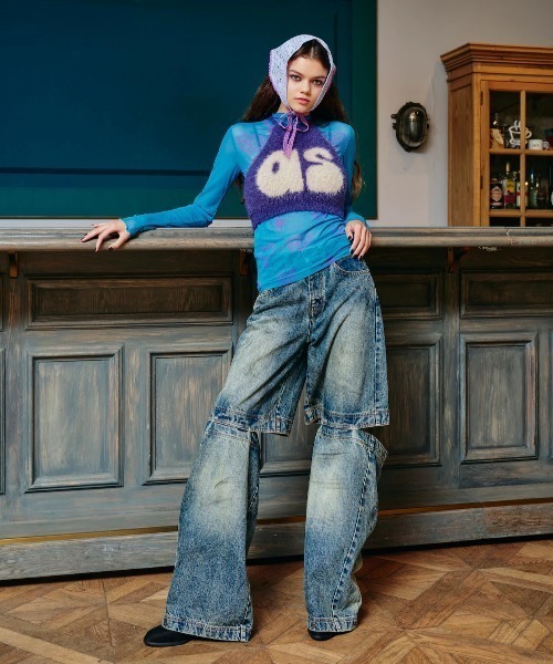 ANNA SUI NYC/アナ スイ エヌワイシー/ハート総柄シアートップス