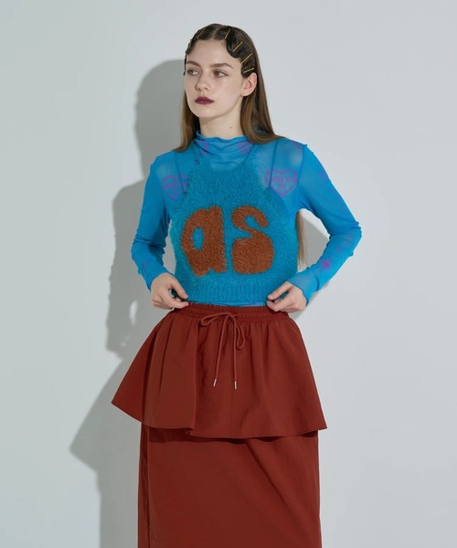 ANNA SUI NYC/アナ スイ エヌワイシー/ハート総柄シアートップス