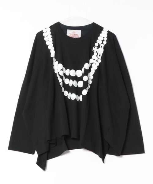 セール】ｵｰｶﾞﾆｯｸｺｯﾄﾝ天竺Pearl PrintﾚｸﾞﾀﾝｸﾞﾙL/STｼｬﾂ（Tシャツ