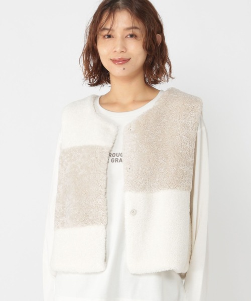 パッチワークボアベスト（ベスト）｜studio CLIP（スタディオクリップ