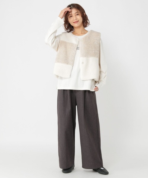 パッチワークボアベスト（ベスト）｜studio CLIP（スタディオクリップ