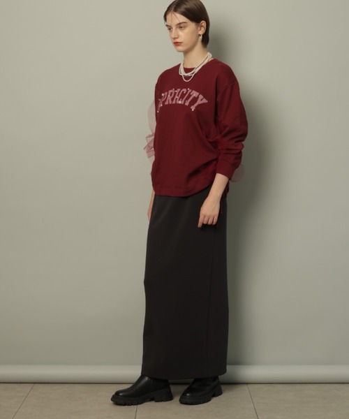 みー　カデュネ　新品正規品　サイドチュールロゴスウェット　トレーナー サイドチュールロゴスウェット（Tシャツ/カットソー）｜CADUNE