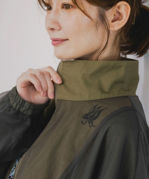 セール】ScoLar(スカラー) 花蝶刺繍チュール重ねロングブルゾン