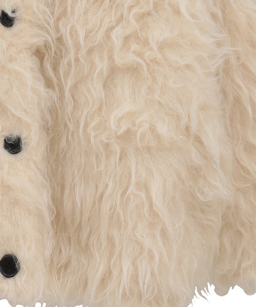 CLANE(クラネ)の「【CLANE/クラネ】BI COLOR SHAGGY KNIT CARDIGAN/バイカラーシャギーニットカーディガン/秋服(カーディガン/ボレロ・レディース・アイボリー/ピンク/マルチ・1)」の6枚目の写真