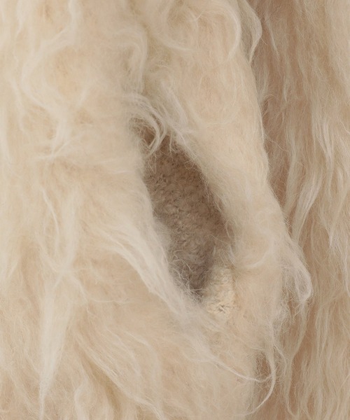 CLANE(クラネ)の「【CLANE/クラネ】BI COLOR SHAGGY KNIT CARDIGAN/バイカラーシャギーニットカーディガン/秋服(カーディガン/ボレロ・レディース・アイボリー/ピンク/マルチ・1)」の8枚目の写真