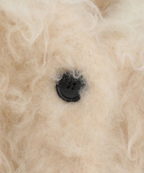 CLANE(クラネ)の「【CLANE/クラネ】BI COLOR SHAGGY KNIT CARDIGAN/バイカラーシャギーニットカーディガン/秋服(カーディガン/ボレロ・レディース・アイボリー/ピンク/マルチ・1)」の9枚目の写真