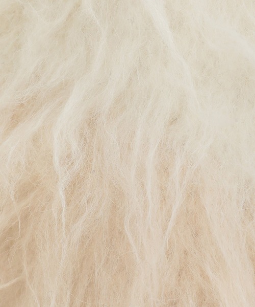 CLANE(クラネ)の「【CLANE/クラネ】BI COLOR SHAGGY KNIT CARDIGAN/バイカラーシャギーニットカーディガン/秋服(カーディガン/ボレロ・レディース・アイボリー/ピンク/マルチ・1)」の10枚目の写真