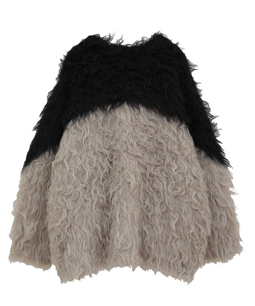 トップス CLANE BI COLOR SHAGGY KNIT CARDIGAN MIX CLANE/クラネ】BI COLOR SHAGGY KNIT CARDIGAN/バイカラー