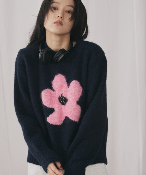 フラワーモチーフニット（ニット/セーター）｜MERLOT（メルロー）の